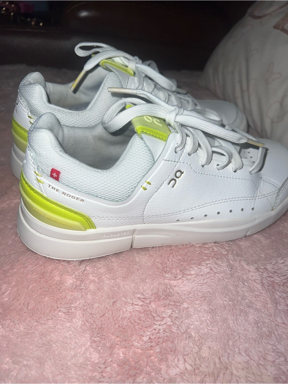 On Running Women’s White & Neon Yellow Athletic Sneakers